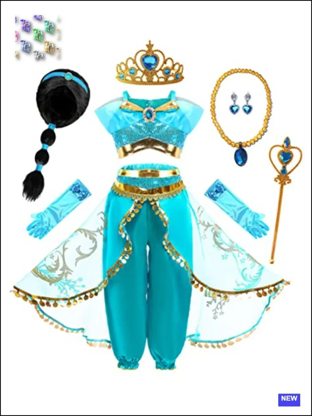 Arabian Princess Fancy Costume for Girls Halloween Dress Up